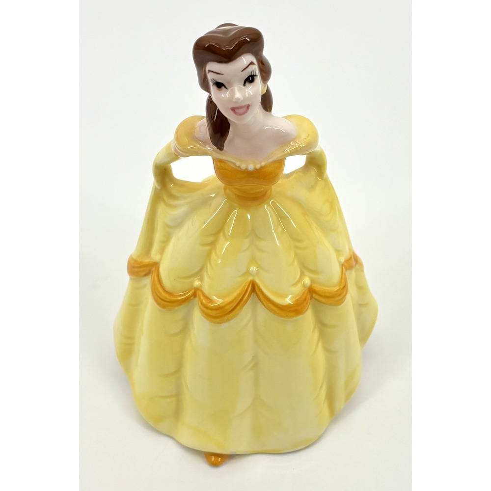 Disney Belle Ceramic Figurine Japan Yellow Beauty and The‎ Beast 6.5" Vintage